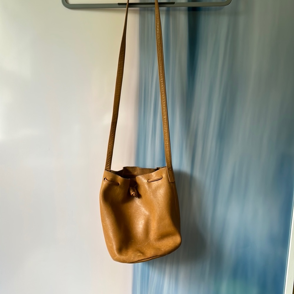 Baggy Leather Bucket Bag Purse